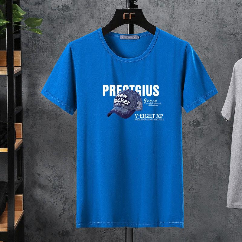 Мужская летняя эластичная мужская хлопковая футболка с короткими рукавами — фото 20