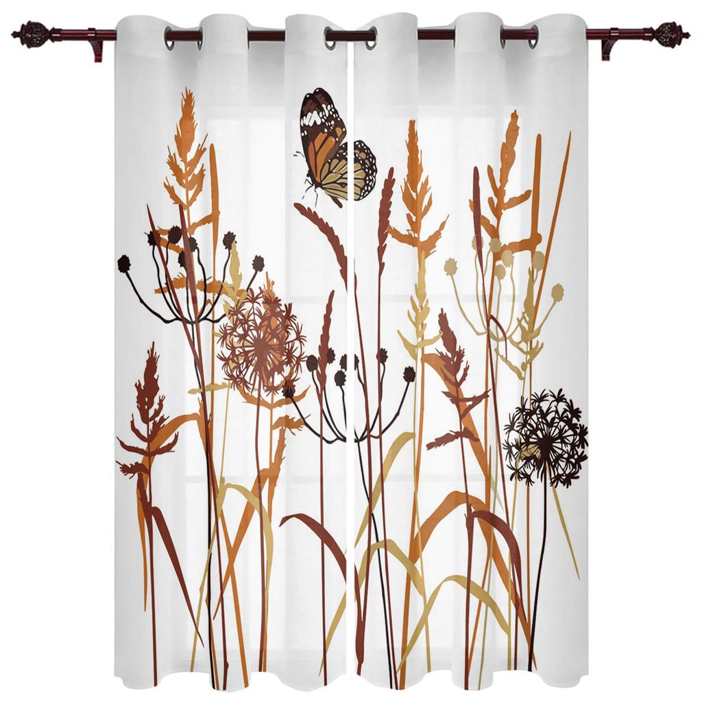 Dandelion Butterfly Flowers Plant Animal Decoration Home Curtains Household Goods Living Room Bedroom Curtain