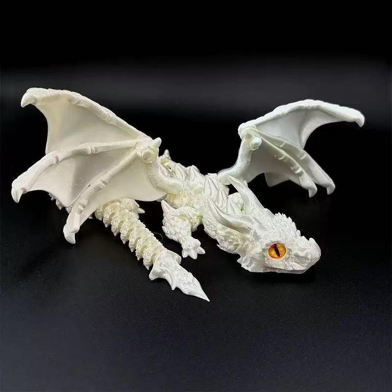 3d Printed Winged Carriage Dragon Figurine With Random Eyes Art Deco Resin Dragon Sculpture, Tabletop Animal Theme Deco 1pc 2025