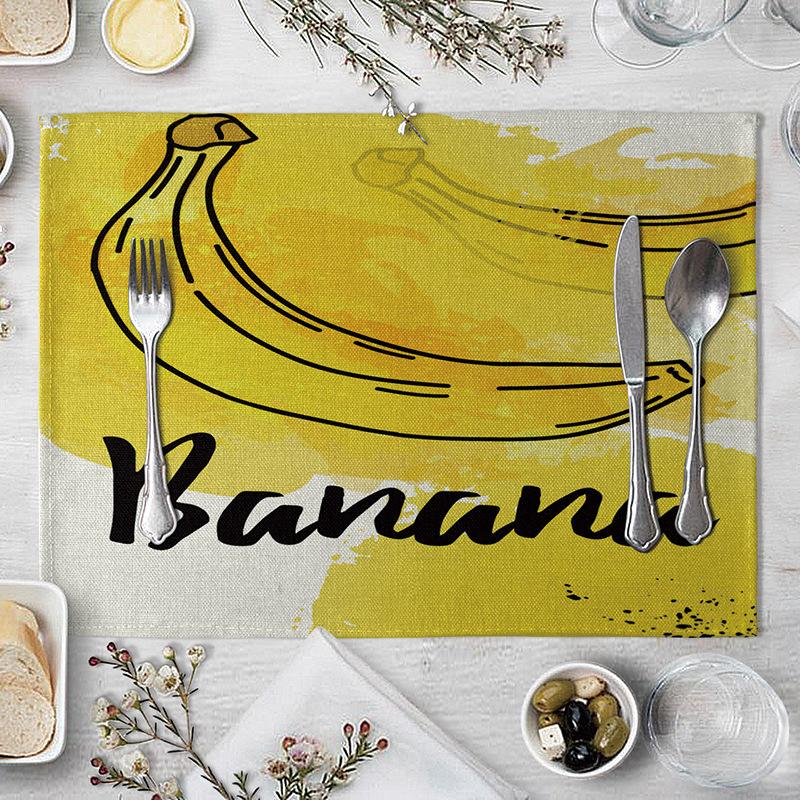 

Fruit Linen Placemats Bowls and Cups Kitchen Placemats Dinner Bowls and Coasters Home Decoration 30cmx45cm 2pcs 30x45cm