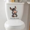 Niedlicher Esel Baby und Englischer Slogan Badezimmer WC Dekorationsaufkleber