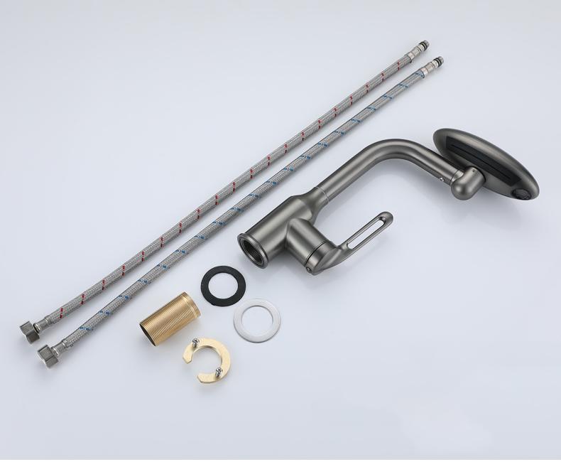 4 Modes Gray Kitchen Faucet Waterfall Stream Sprayer Head Sink Mixer Water Tap Accessories Chrome Hot and Cold Kitchen Faucet