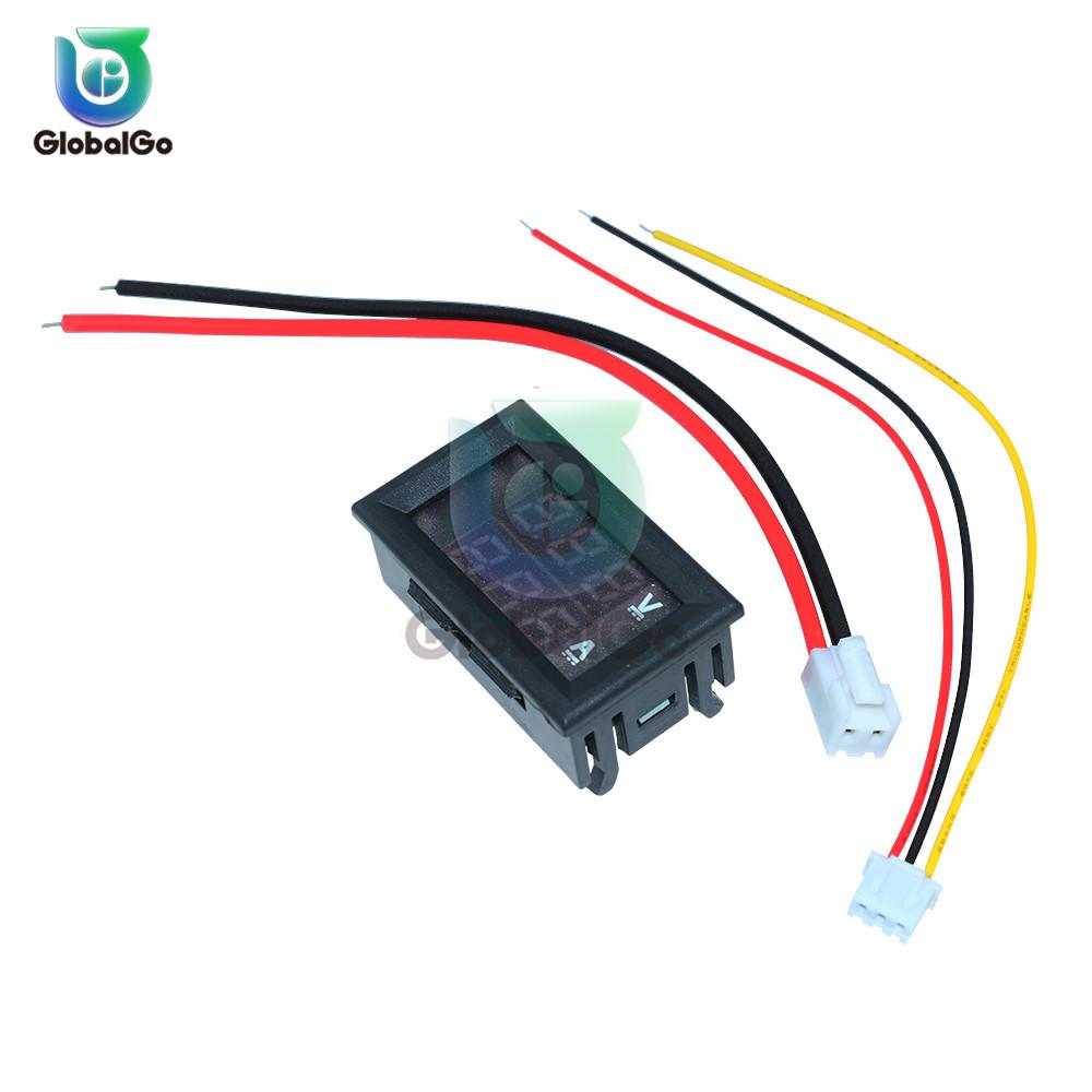 Mini Digital Voltmeter Ammeter DC100V 10A Panel Amp Volt Voltage Current Meter Tester Blue Red Dual LED Display Voltmeter Tool