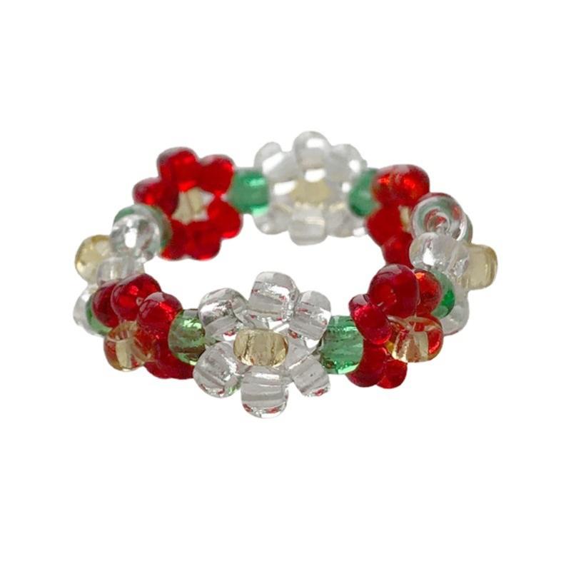 

Adjustable Elastic Beaded Rings Stylish Colorful Design Finger Band Adornment for Women and DIY Enthusiasts