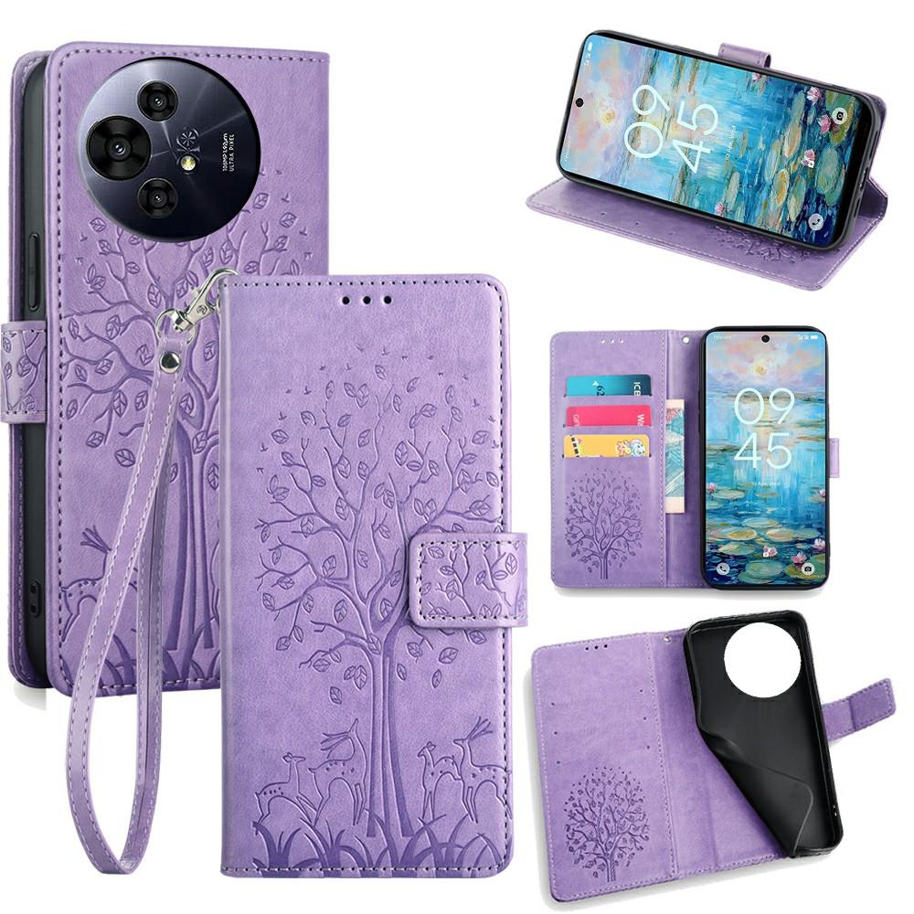 For TCL 50 Pro NxtPaper 5G/50 NxtPaper 5G Case PU Leather Wallet Phone Cover Tree Deer Imprinted