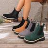 Winter Cotton Boots Fashion Round Toe Suede Sleeve Platform Non-Slip Block Heel Women's Shoes
