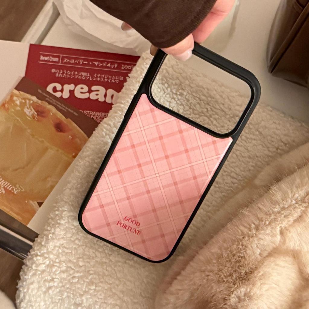 Funda para teléfono con estampado de cuadros rosas para iPhone 16, iPhone 17 y iPhone 17 Pro Max