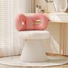 Cute Swivel Vanity Stool with Bow Back Makeup Stool Cream Style Stool Household Bedroom Dressing Chair Nail Chair