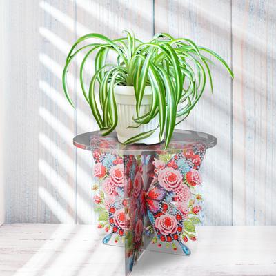 Acryl Pilz Diamond Art Topfpflanzenhalter Runder Blumentopf-Erhöhung Diamond Painting Pflanzenecke Ständer für Erwachsene Anfänger