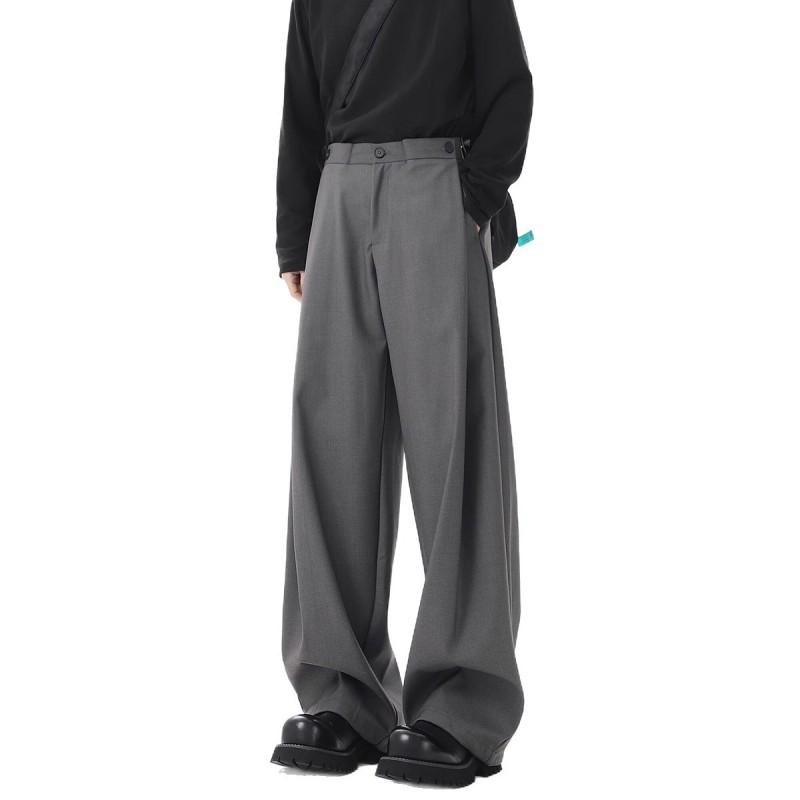 Mens Loose Straight Leg Pants Wide Casual Trousers Fall