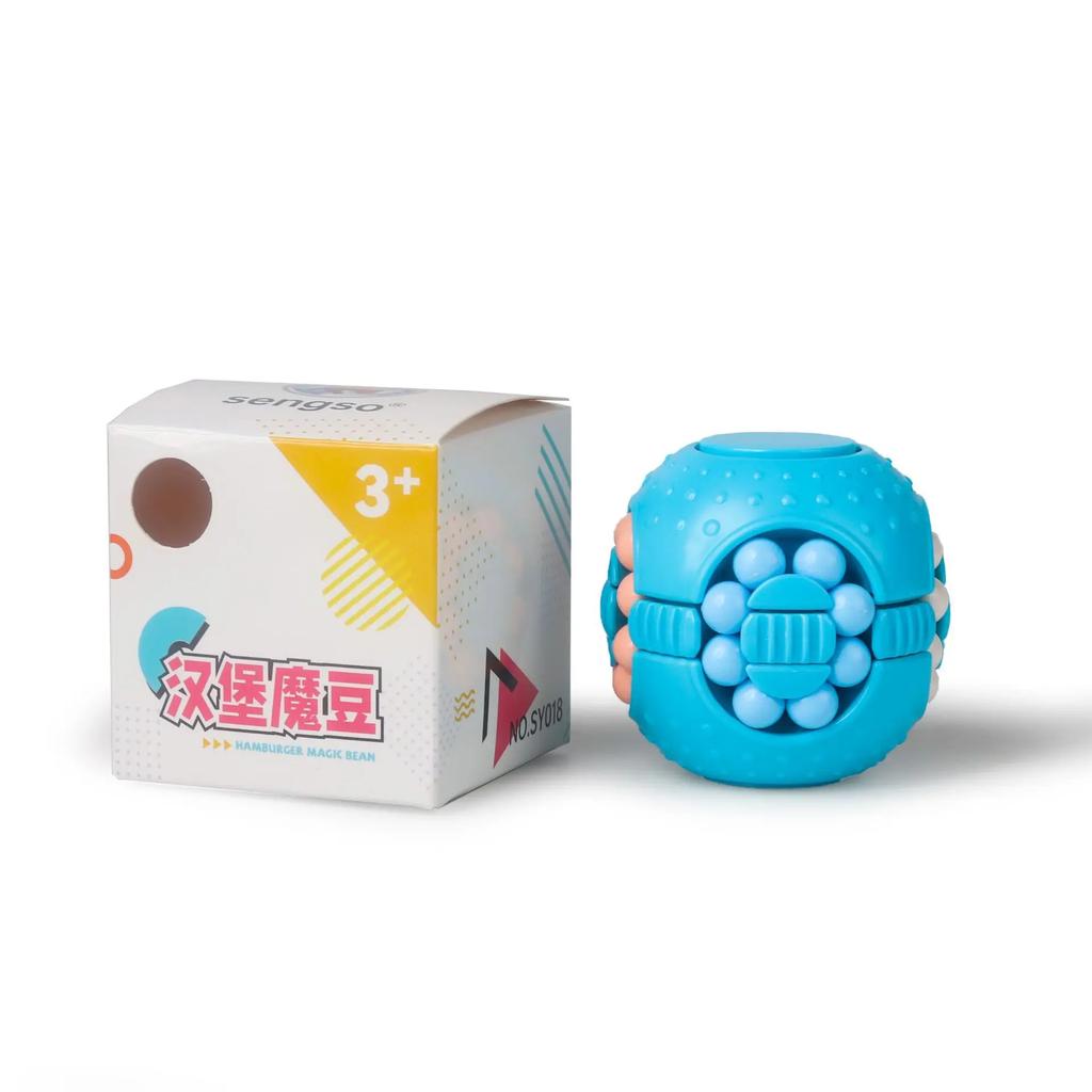 Sengso 3x3 Magische Bohne Einseitig und Zweiseitig Drehende Runde Kugel Magische Bohne Intelligenz Fingerspitzen Spielzeug Fidget Cube