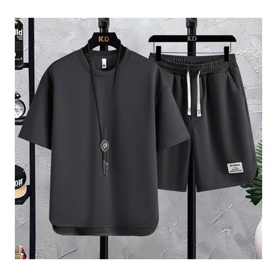 [Electric Circus] Men's top and bottom set T-shirt for everything from loungewear to going out, easy to move in, loose silhouette setup