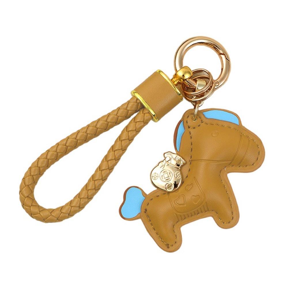 Cartoon Style Pony PU Keychain Candy Color Year Horse Mascot  Zodiac Celebration