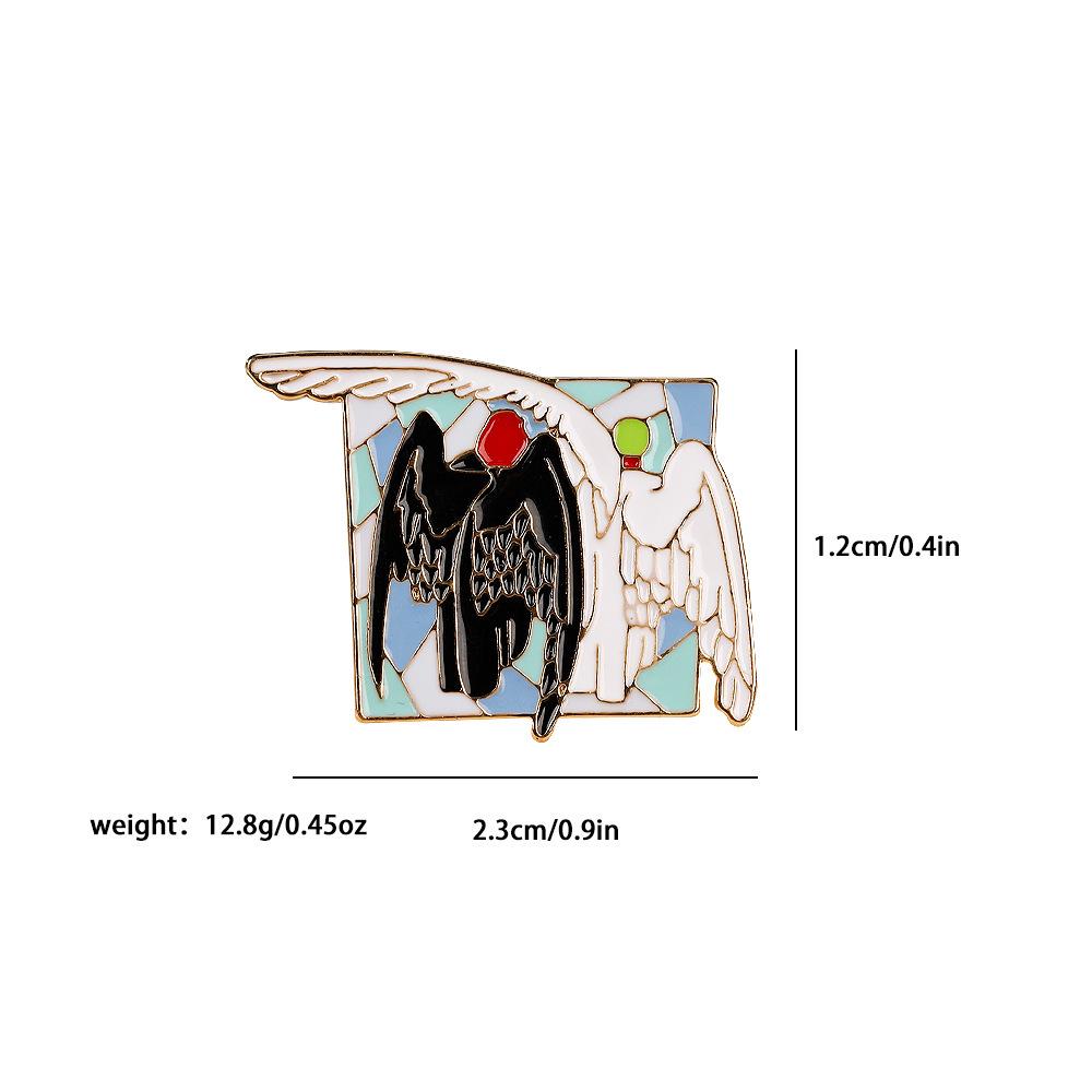 Greek Mythology Angel & Devil Brooch - Fallen Angel Satan Metal Badge