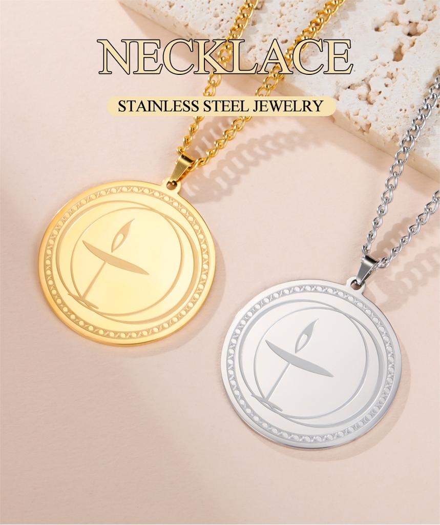 Dawapara Unitarian Universalist Chalice Necklace for Men Women Flame Symbol Talisman Pendant Stainless Steel Jewelry