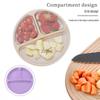 Children's Silicone Smiley Face Divided Meal Plate - Drop-Resistant, Three-Compartment Training Tableware