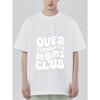 Overstimulated Moms Club T-Shirt Black White Text and Skull Graphic Design for Casual Wear