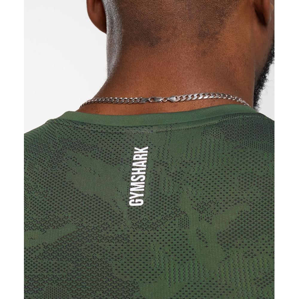 Gymshark Geo Seamless Tank Core Olive Black A6a3k Ebh6.