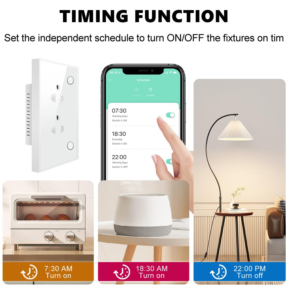 16a Tuya Zigbee Us Eu Adaptor priză inteligentă în priză electrică de perete Temporizator voce pornit oprit 110v 240v pentru Google Home Alexa