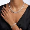 Source Jewelry Factory Double Anti-Tarnish Rhodium Coated S925 Silver Full Micro Moissanite Tennis Bracelet for High-End Minimal