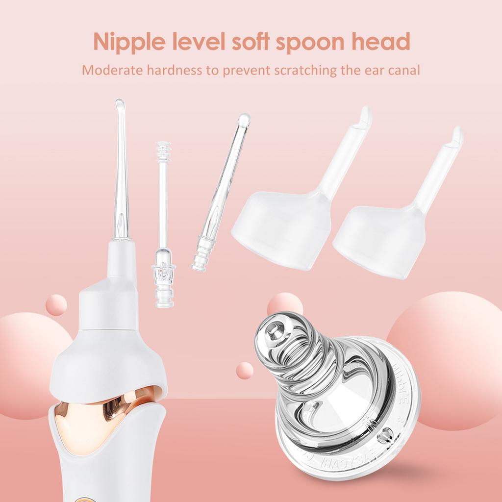 Electric Vacuum Ear Wax Remover Luminous Ear Pick Suction Device Ear Picking Spiral Ear Cleaning Tools For Children Kids Adults