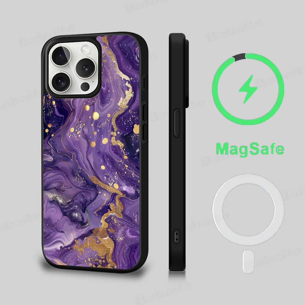 Marble Art Phone Case Magnetic Case For IPhone 16 14 13 12 11 15 Pro Max Plus For Magsafe Wireless Charge Cover