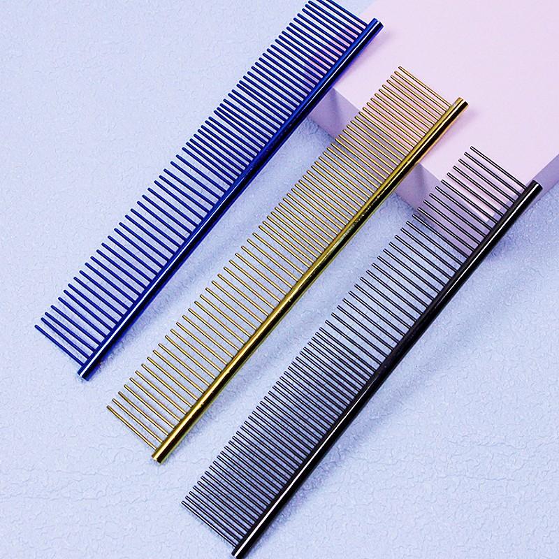 Dog Comb Stainless Steel Dog Brush Pet Grooming Straight Combs for Cat Hair Knot Cleaning Pet Hair Remover Massage Dogs Brushes