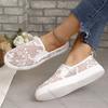 Comemore Summer New Mesh Embroidered Flat Shoes for Women Soft Sole Breathable Casual Loafers Woman Zapatos De Mujer