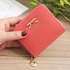 Leather 1pcs Coin Purse Women Bowknot Small Wallet Zipper Around Mini Coin Bag