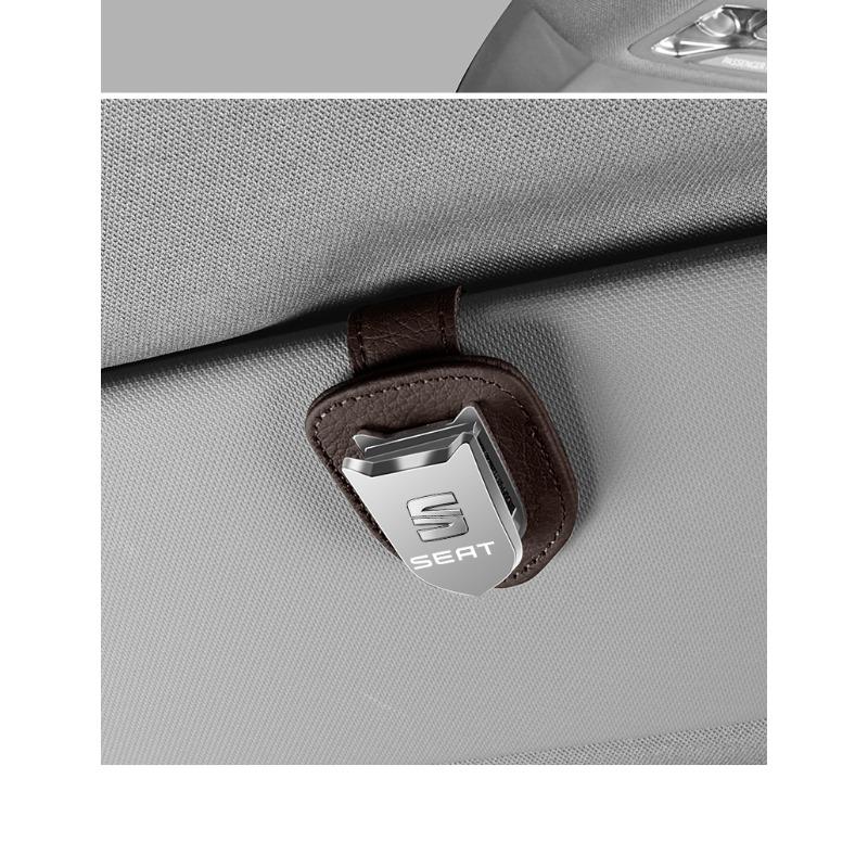 Auto Sun Visor Glasses Box Sunglasses Clip Card Ticket Holder Stand For SEAT Leon FR Altea Ibiza Toledo Cordoba Alhambra Arona Exeo
