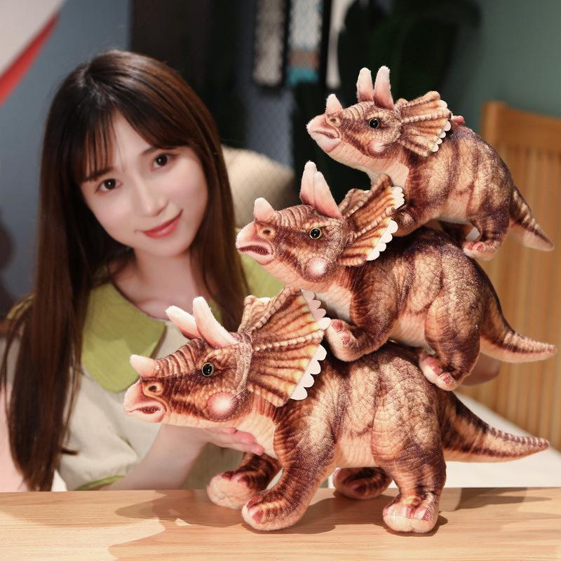 Simulation Triceratops Doll Plush Toy Zoo Dinosaur Doll Boy Soothing Rag Doll Birthday Gift