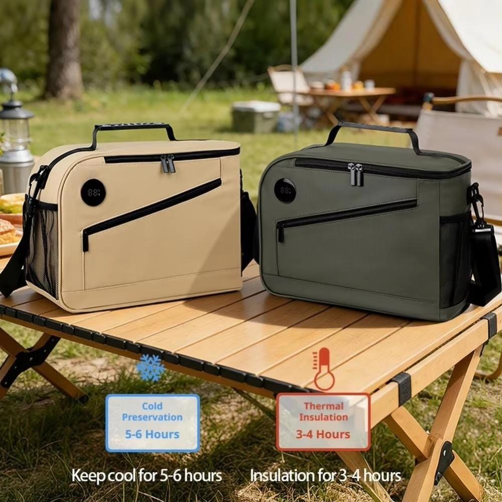 with Temperature Display Cooler Bag Large Capacity Insulated Lunch Bag Travel