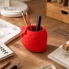 Realistic Fruit Shaped Pen Storage 3D Printed Strawberry Holder, Creative Desktop Organizer for Pencils and Makeup Unique Office Supplies Women