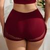 Women's Hollow Sheer Boxer Briefs Seamless Star Pattern Boyshorts Underwear High Waisted Stretch Full Coverage Panties