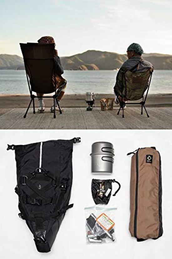 RIN PROJECT Travel Saddlebag 14L Bikepacking Bicycle 1050 BLACK Roll-Top (Black/FF)