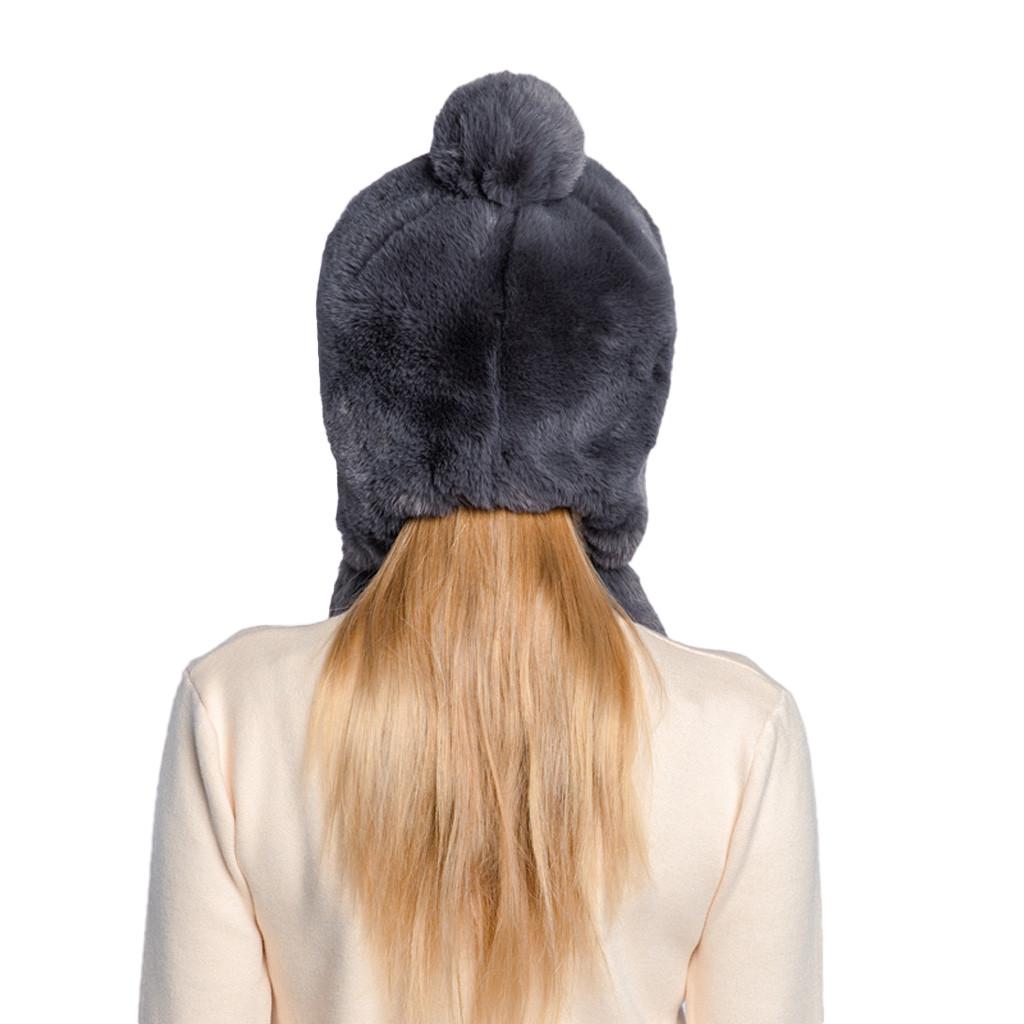 Luxurious Women's Faux Fur Winter Hat with Ear , Warm and Stylish, Perfect for Cold , One Size Fits All