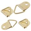 10Pcs D Ring Hooks Golden Brass Triangle Photo Picture Frame Wall Mount Hangers
