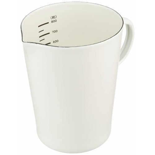 Pearl Metal Measuring Cup, White, 800ml, Enamel, Blanc Kitchen, HB-4435