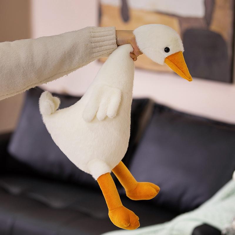 60100130Cm Kawaii Gigante Oca Bianca Peluche Giocattoli Ripieni Morbido Animale Anatra Cuscino Dormire Lettura Accompagnamento Bambole Regalo Giocattolo