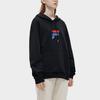 Fila Fusion Logo Print Loose Drawstring American Style Hoodie Men Hoodies Black T11U313201FBK