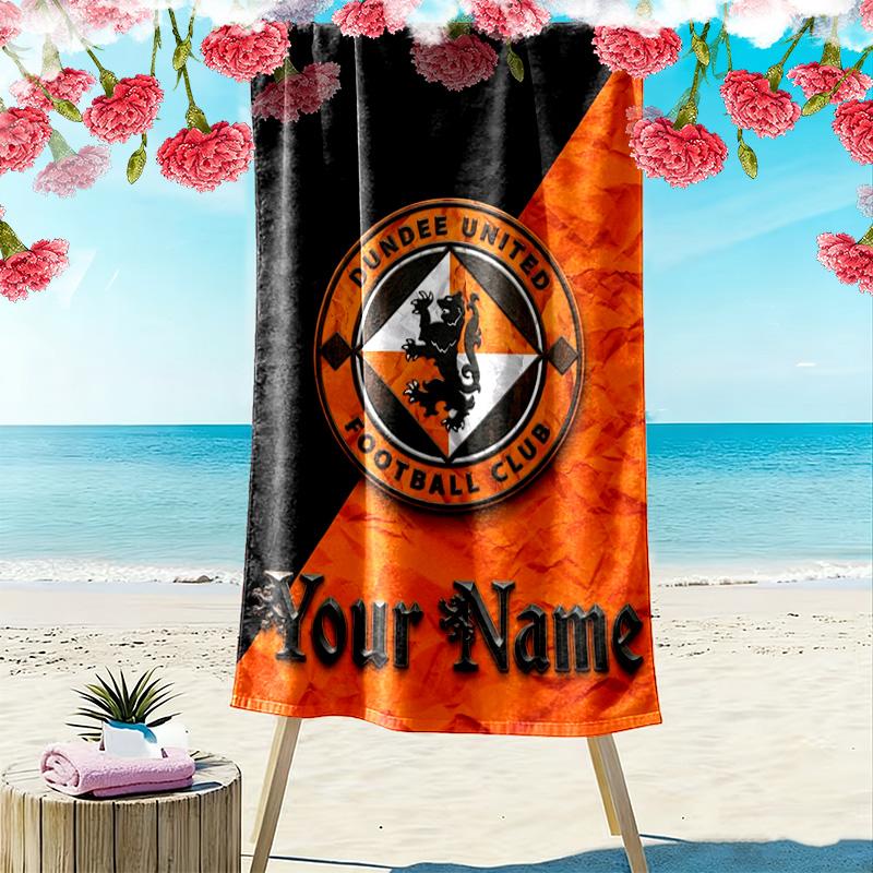 Name Custom Dundee United FC Print Beach Towel, Large Soft Quick Dry Towel for Beach Camping Swimming