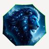 1pc Starry Sky Majesty Lion Pattern Beautiful Looking Automatic Folding Umbrella, 3 Folding, 8 Iron Frame Design, Durable and Suitable for Travel