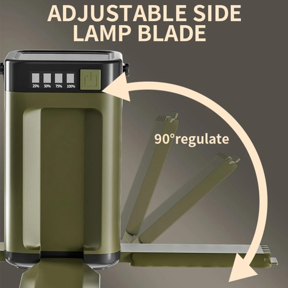 Solar Camping Lantern Foldable Camping Light Waterproof Rechargeable Lantern LED Tent Light for Camping Hiking Fishing Emergency