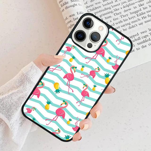Flamingo Phone Case For iPhone 17 Air 15 16 Cover  11 13 14 Pro Max 12 Plus Max Fundas