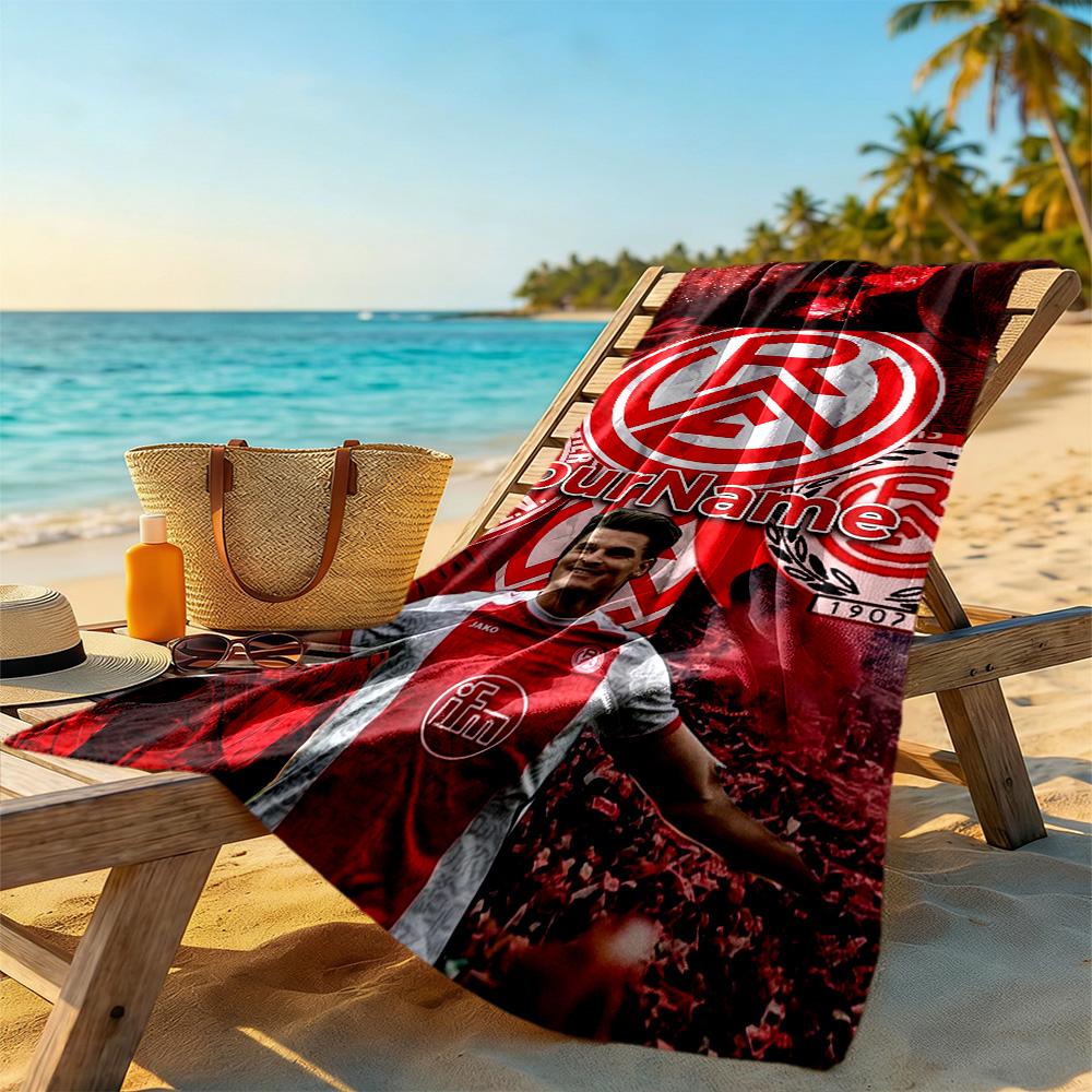 Rb Leipzig Personalized Text Beach Towel Quickdry Soft Microfiber Suitable For Sports Travel Swimming Yoga Bathroom Beach And Pool
