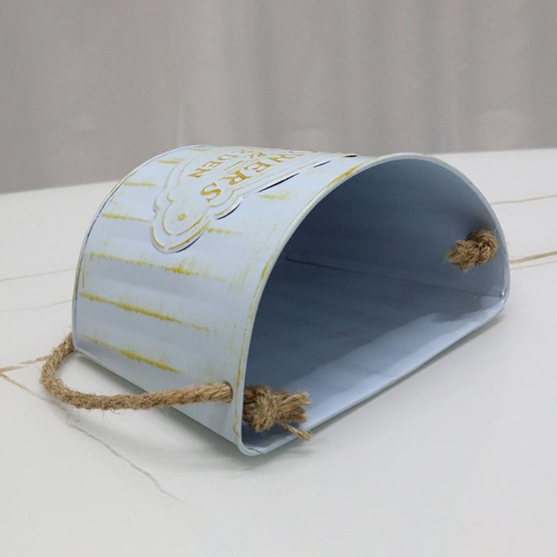 Hanging Small Iron Bucket Decorative Plant Pots Plant Hanging Pots Wall Hanging Indoor Flower Basket Metal Flower Pots