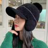 1Pc New Hat Winter Ear Protection Fleece Thermal Cotton Cold Autumn and Winter Foreign Style Knitted Fleece Wool Peaked Cap Women