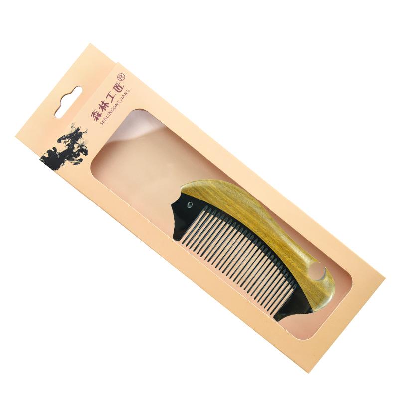 Portable Jade Sandalwood and Cow Horn Comb for Men & Women - Free Custom Engraving Gift Comb