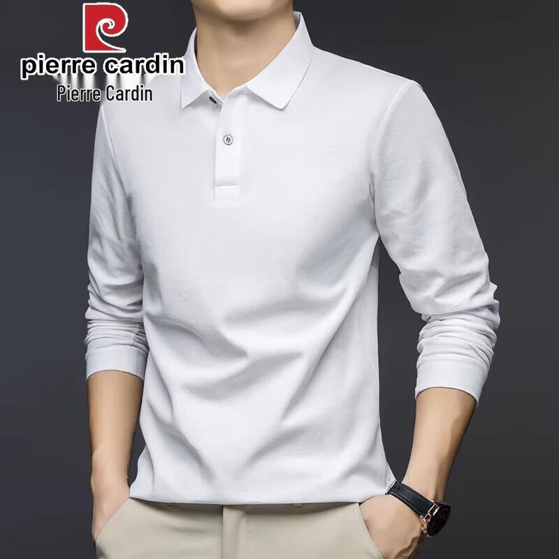 Pierre Cardin Men's Pure Cotton Long-Sleeve Polo Shirt for Spring/Autumn