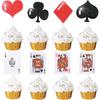 32pcs Casino Cupcake Toppers Casino Poker Theme Party Decorations for Las Vegas Casino Night Poker Events Birthday Supplies